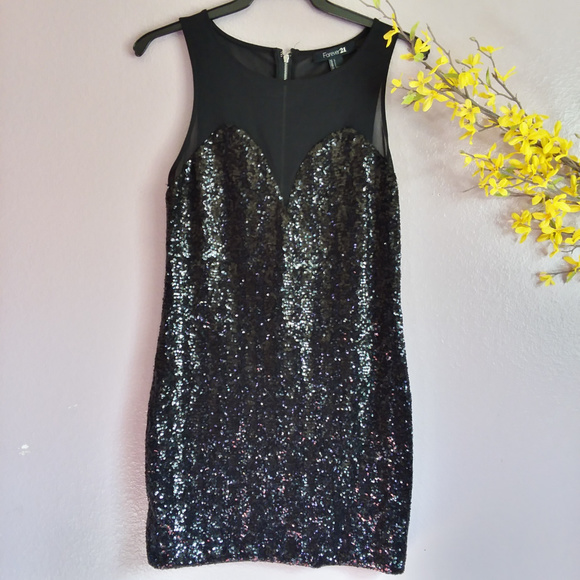 Forever 21 black sequin bodycon mesh dress - Picture 4 of 7
